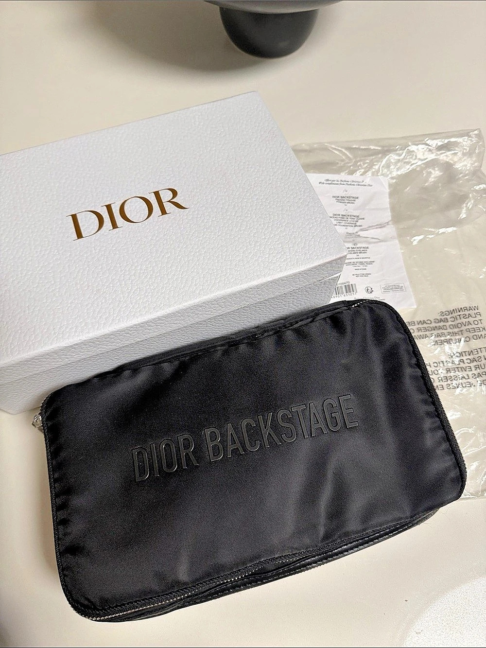 Dior Backstage Brush Set Makeup Brush Set Black NWT with double storage pouch